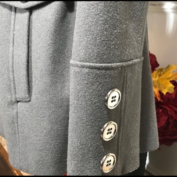 ANTONIO MELANI Charcoal Green Wool Peacoat - Picture 4 of 6